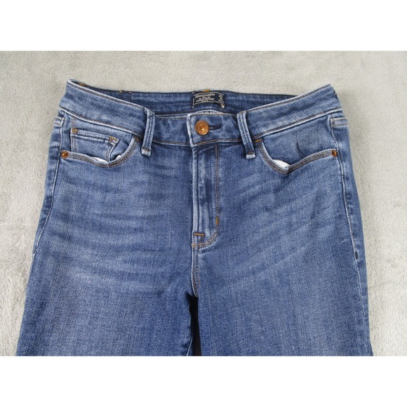 Abercrombie Fitch Jeans Womens 4 Blue Denim Low Rise Ankle Pockets‎ Frayed - Picture 3 of 8